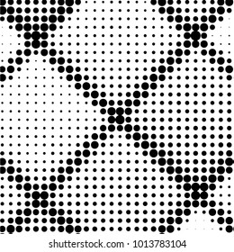 Spotted black and white grunge vector line background. Abstract halftone illustration background. Grunge grid polka dot background pattern
