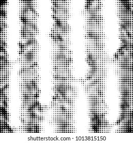 Spotted black and white grunge vector line background. Abstract halftone illustration background. Grunge grid dot background pattern
