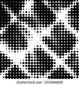 Spotted black and white grunge vector line background. Abstract halftone illustration background. Grunge grid polka dot background pattern
