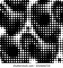 Spotted black and white grunge vector line background. Abstract halftone illustration background. Grunge grid polka dot background pattern
