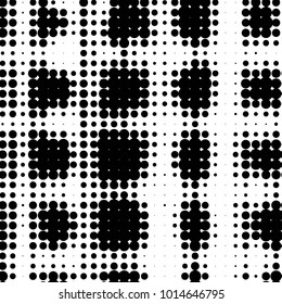 Spotted black and white grunge vector line background. Abstract halftone illustration background. Grunge grid polka dot background pattern
