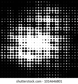 Spotted black and white grunge vector line background. Abstract halftone illustration background. Grunge grid polka dot background pattern
