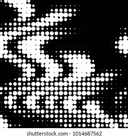 Spotted black and white grunge vector line background. Abstract halftone illustration background. Grunge grid polka dot background pattern
