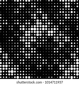 Spotted black and white grunge vector line background. Abstract halftone illustration background. Grunge grid polka dot background pattern
