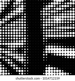 Spotted black and white grunge vector line background. Abstract halftone illustration background. Grunge grid polka dot background pattern
