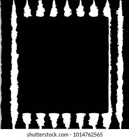 Spotted black and white grunge vector line background. Abstract halftone illustration background. Grunge grid polka dot background pattern
