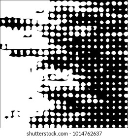 Spotted black and white grunge vector line background. Abstract halftone illustration background. Grunge grid polka dot background pattern

