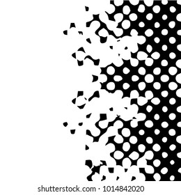 Spotted black and white grunge vector line background. Abstract halftone illustration background. Grunge grid polka dot background pattern
