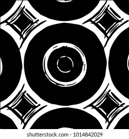 Spotted black and white grunge vector line background. Abstract halftone illustration background. Grunge grid polka dot background pattern
