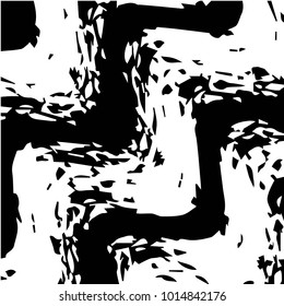 Spotted black and white grunge vector line background. Abstract halftone illustration background. Grunge grid polka dot background pattern

