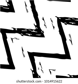 Spotted black and white grunge vector line background. Abstract halftone illustration background. Grunge grid polka dot background pattern
