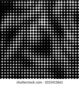 Spotted black and white grunge vector line background. Abstract halftone illustration background. Grunge grid polka dot background pattern
