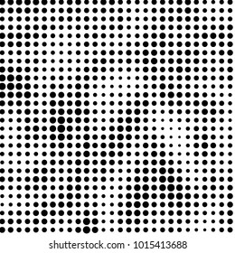 Spotted black and white grunge vector line background. Abstract halftone illustration background. Grunge grid polka dot background pattern
