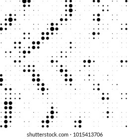 Spotted black and white grunge vector line background. Abstract halftone illustration background. Grunge grid polka dot background pattern
