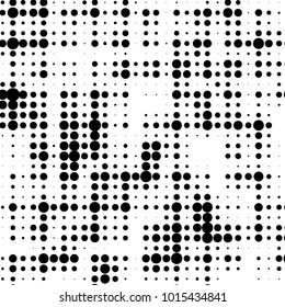 Spotted black and white grunge vector line background. Abstract halftone illustration background. Grunge grid polka dot background pattern
