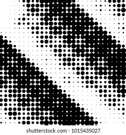 Spotted black and white grunge vector line background. Abstract halftone illustration background. Grunge grid polka dot background pattern
