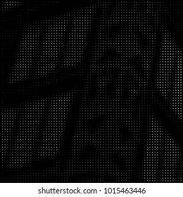 Spotted black and white grunge vector line background. Abstract halftone illustration background. Grunge grid polka dot background pattern
