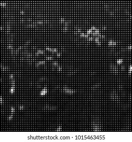 Spotted black and white grunge vector line background. Abstract halftone illustration background. Grunge grid polka dot background pattern
