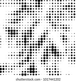 Spotted black and white grunge vector line background. Abstract halftone illustration background. Grunge grid polka dot background pattern
