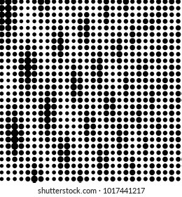 Spotted black and white grunge vector line background. Abstract halftone illustration background. Grunge grid polka dot background pattern
