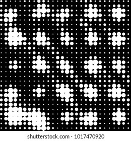 Spotted black and white grunge vector line background. Abstract halftone illustration background. Grunge grid polka dot background pattern
