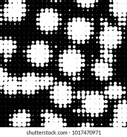 Spotted black and white grunge vector line background. Abstract halftone illustration background. Grunge grid polka dot background pattern
