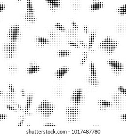 Spotted black and white grunge vector line background. Abstract halftone illustration background. Grunge grid polka dot background pattern
