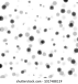 Spotted black and white grunge vector line background. Abstract halftone illustration background. Grunge grid polka dot background pattern
