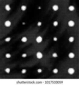 Spotted black and white grunge vector line background. Abstract halftone illustration background. Grunge grid polka dot background pattern
