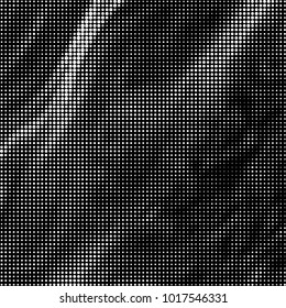 Spotted black and white grunge vector line background. Abstract halftone illustration background. Grunge grid polka dot background pattern
