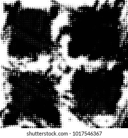 Spotted black and white grunge vector line background. Abstract halftone illustration background. Grunge grid polka dot background pattern

