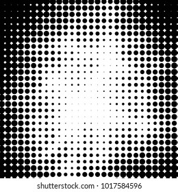 Spotted black and white grunge vector line background. Abstract halftone illustration background. Grunge grid polka dot background pattern
