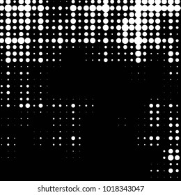 Spotted black and white grunge vector line background. Abstract halftone illustration background. Grunge grid polka dot background pattern
