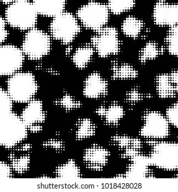 Spotted black and white grunge vector line background. Abstract halftone illustration background. Grunge grid polka dot background pattern
