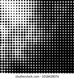 Spotted black and white grunge vector line background. Abstract halftone illustration background. Grunge grid polka dot background pattern
