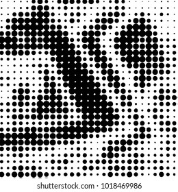 Spotted black and white grunge vector line background. Abstract halftone illustration background. Grunge grid polka dot background pattern
