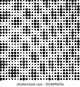 Spotted black and white grunge vector line background. Abstract halftone illustration background. Grunge grid polka dot background pattern
