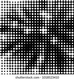 Spotted black and white grunge vector line background. Abstract halftone illustration background. Grunge grid polka dot background pattern
