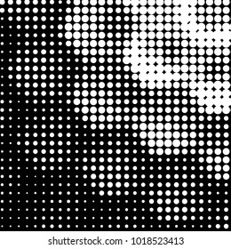 Spotted black and white grunge vector line background. Abstract halftone illustration background. Grunge grid polka dot background pattern
