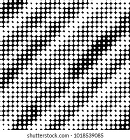 Spotted black and white grunge vector line background. Abstract halftone illustration background. Grunge grid polka dot background pattern
