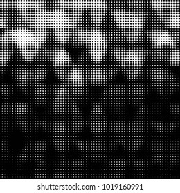 Spotted black and white grunge vector line background. Abstract halftone illustration background. Grunge grid polka dot background pattern
