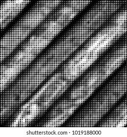 Spotted black and white grunge vector line background. Abstract halftone illustration background. Grunge grid polka dot background pattern
