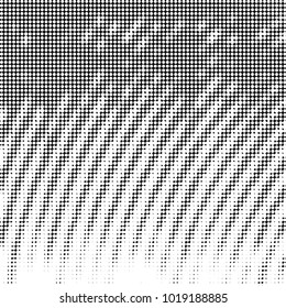 Spotted black and white grunge vector line background. Abstract halftone illustration background. Grunge grid polka dot background pattern
