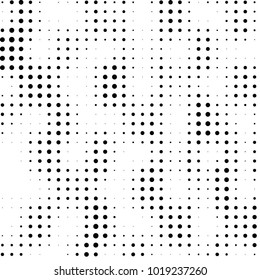 Spotted black and white grunge vector line background. Abstract halftone illustration background. Grunge grid polka dot background pattern
