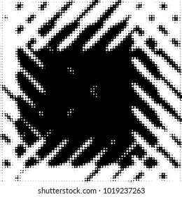 Spotted black and white grunge vector line background. Abstract halftone illustration background. Grunge grid polka dot background pattern
