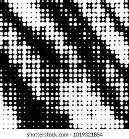 Spotted black and white grunge vector line background. Abstract halftone illustration background. Grunge grid polka dot background pattern
