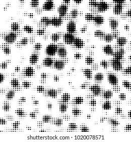 Spotted black and white grunge vector line background. Abstract halftone illustration background. Grunge grid polka dot background pattern
