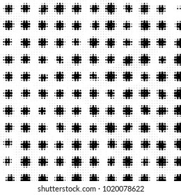 Spotted black and white grunge vector line background. Abstract halftone illustration background. Grunge grid polka dot background pattern
