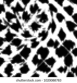 Spotted black and white grunge vector line background. Abstract halftone illustration background. Grunge grid polka dot background pattern
