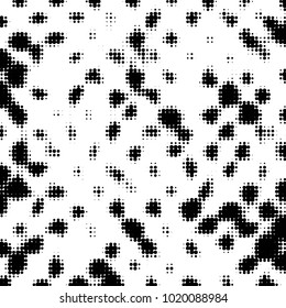 Spotted black and white grunge vector line background. Abstract halftone illustration background. Grunge grid polka dot background pattern
